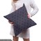 Ambesonne Navy Blue Fabric by The Yard, Geometric Dotted Pattern Design with Abstract Ogee Shapes Grid Ornament Tile, Decorative Fabric for Upholstery and Home Accents, 3 Yards, Blue Tan